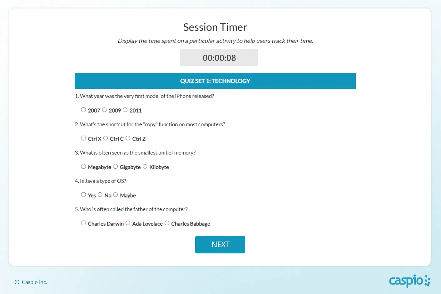 Session timer