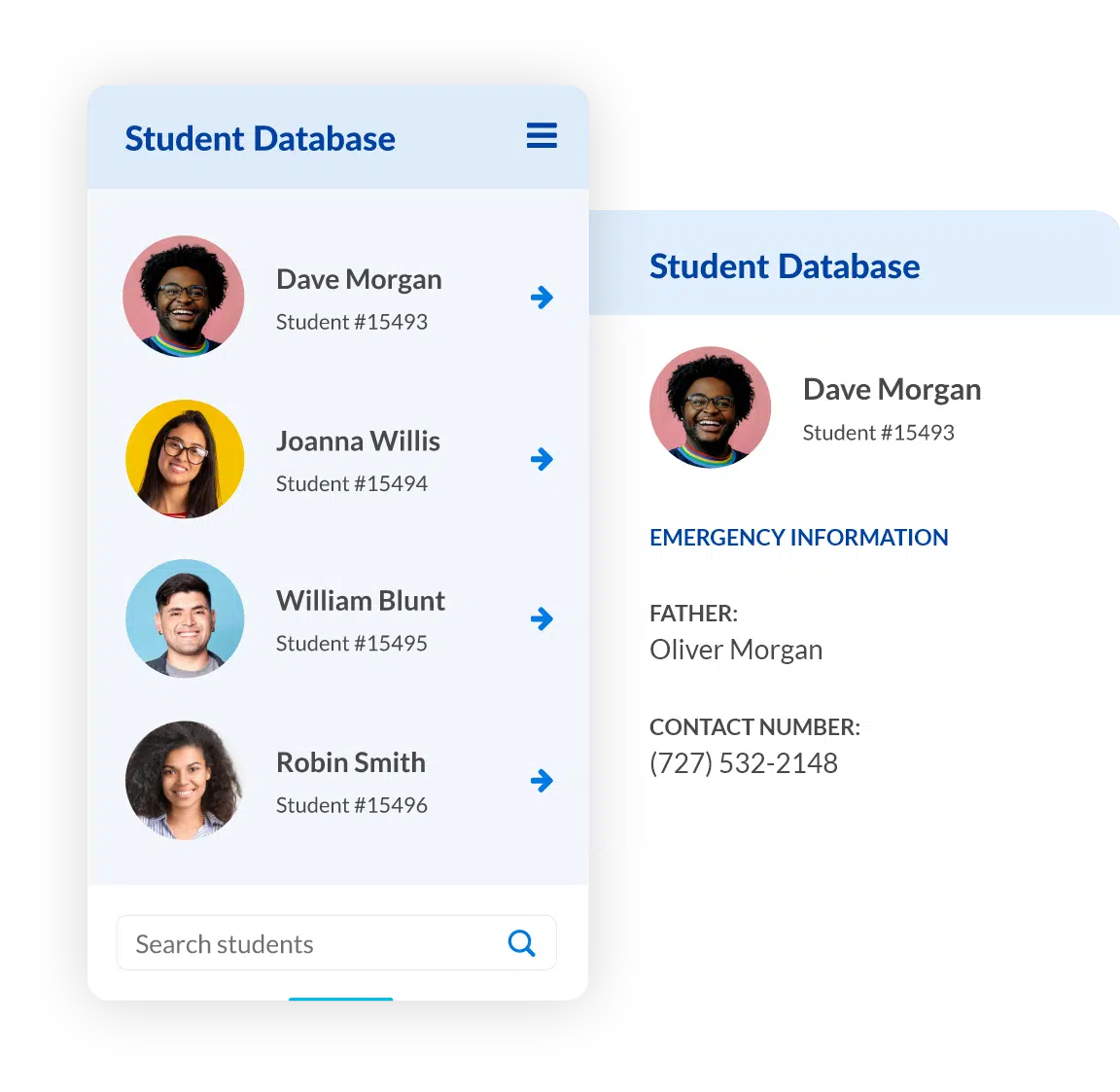 Student Database Screenshot