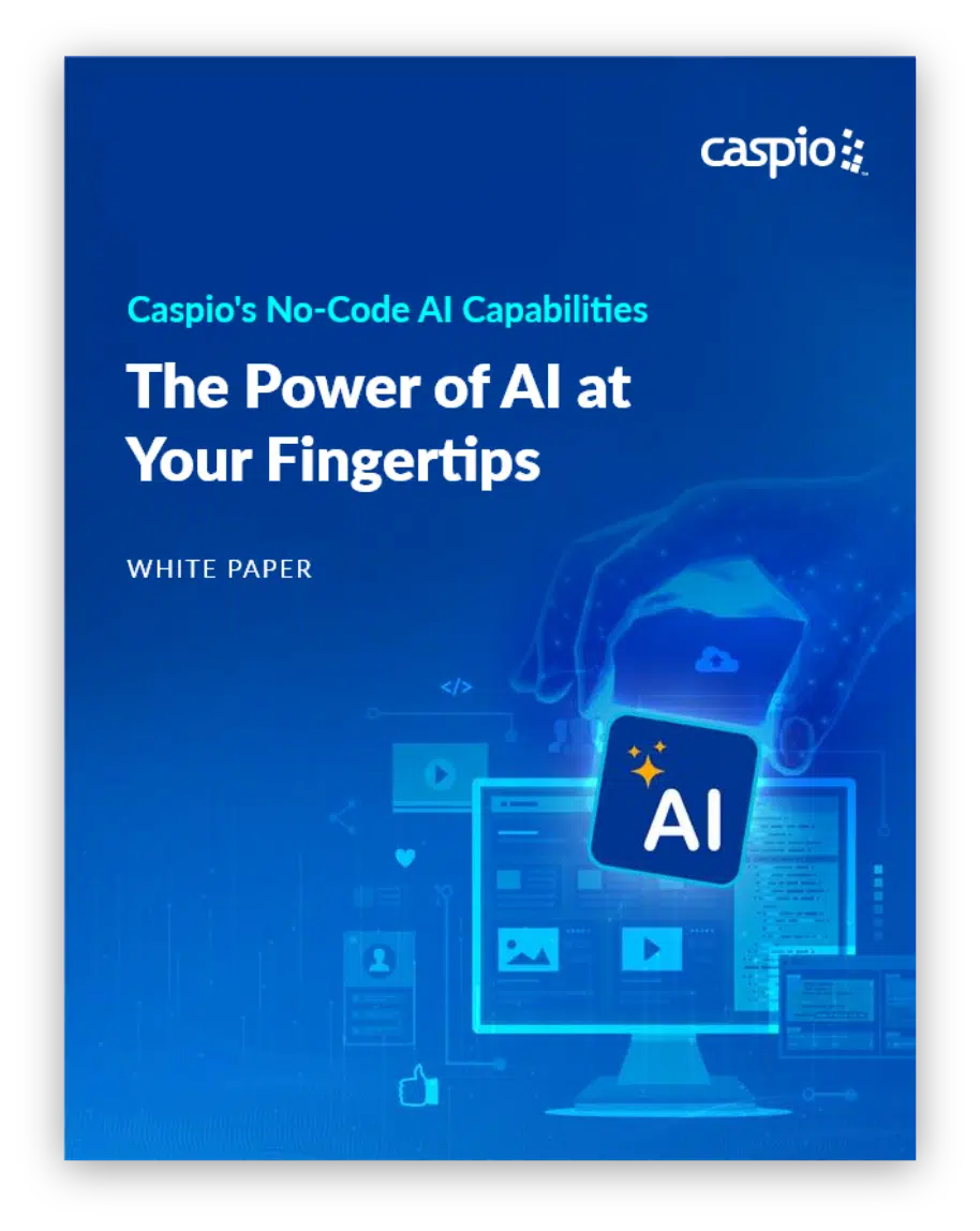 Caspio's No-Code AI Capabilities: The Power of AI at Your Fingertips white paper cover