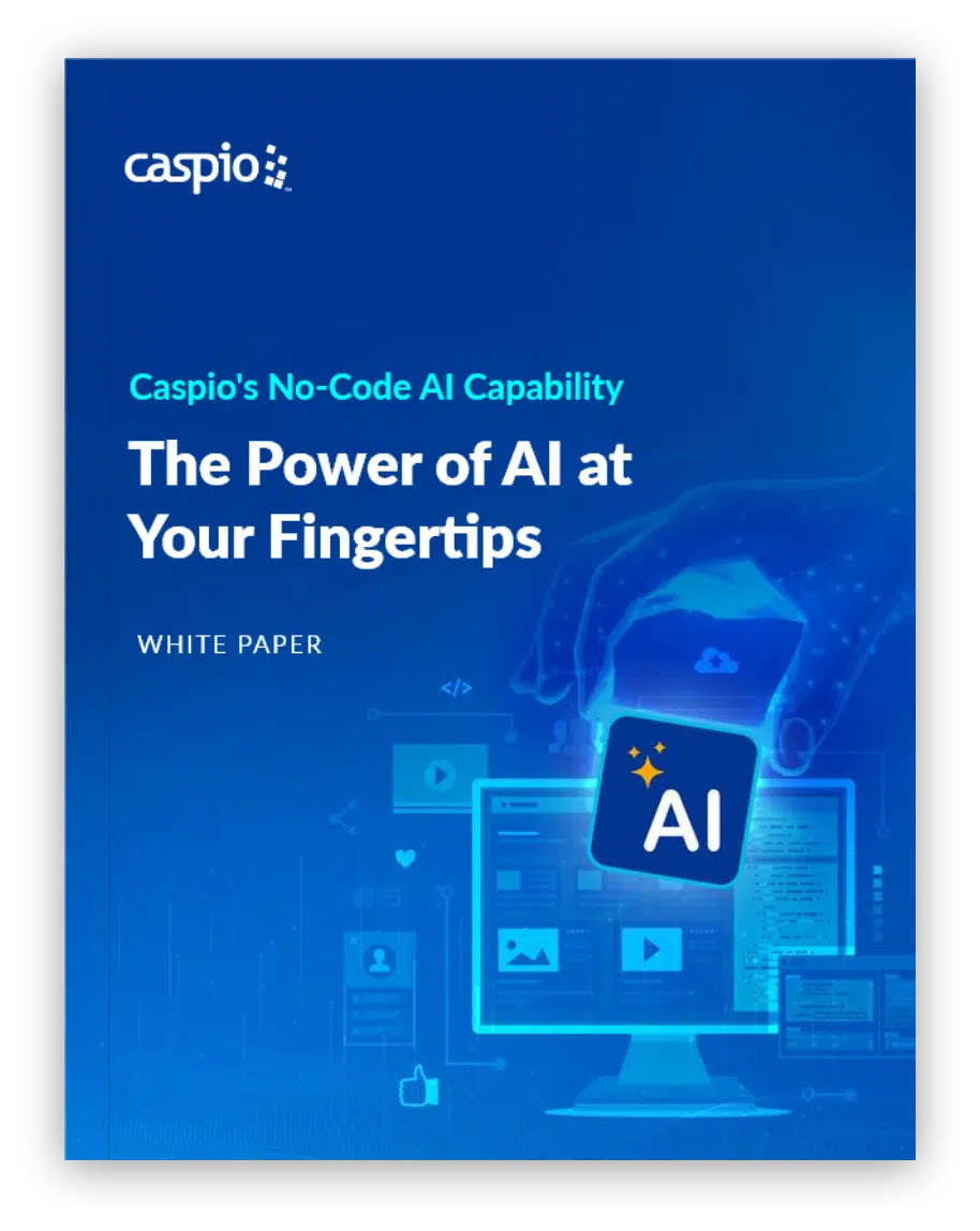 Caspio's No-Code AI Capabilities: The Power of AI at Your Fingertips white paper cover